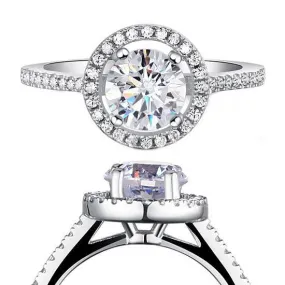 1.25 Carat Round Cut Created Zirconia 925 Sterling Silver Wedding Engagement Ring MJXFR8003