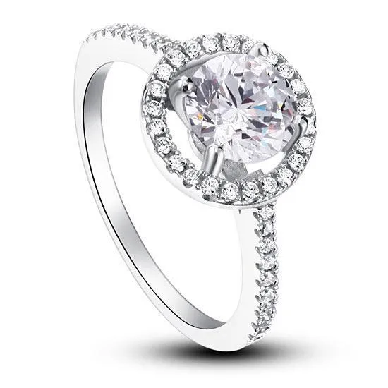 1.25 Carat Round Cut Created Zirconia 925 Sterling Silver Wedding Engagement Ring MJXFR8003