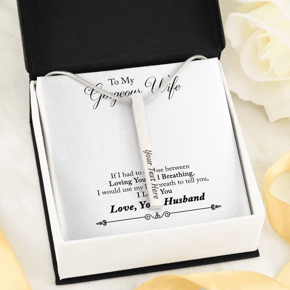 2 Sided Custom Bar Necklace With Romantic Message Card Gifts For Her