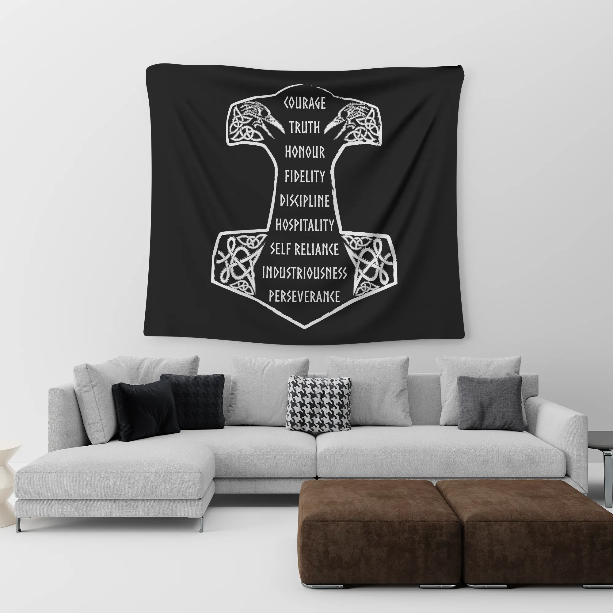 9 Noble Virtues Ásatrú Wall Tapestry