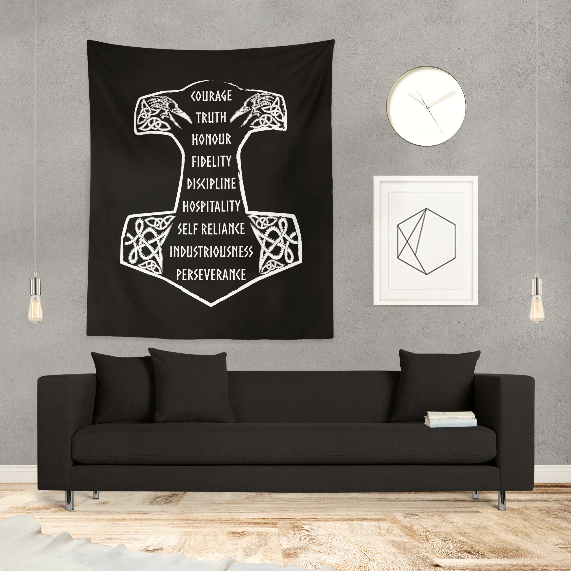 9 Noble Virtues Ásatrú Wall Tapestry