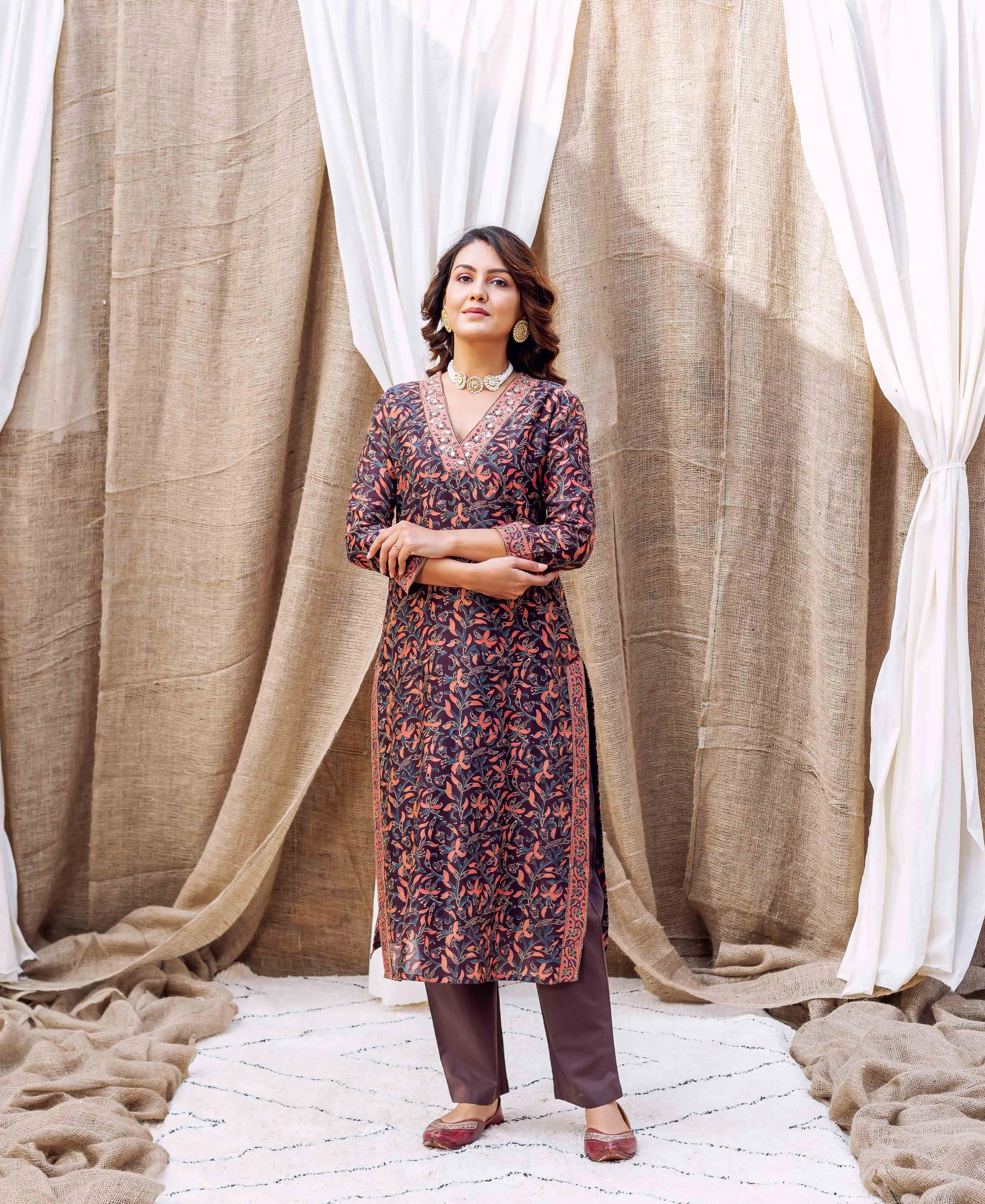 Adwita Silk Chanderi Kurta