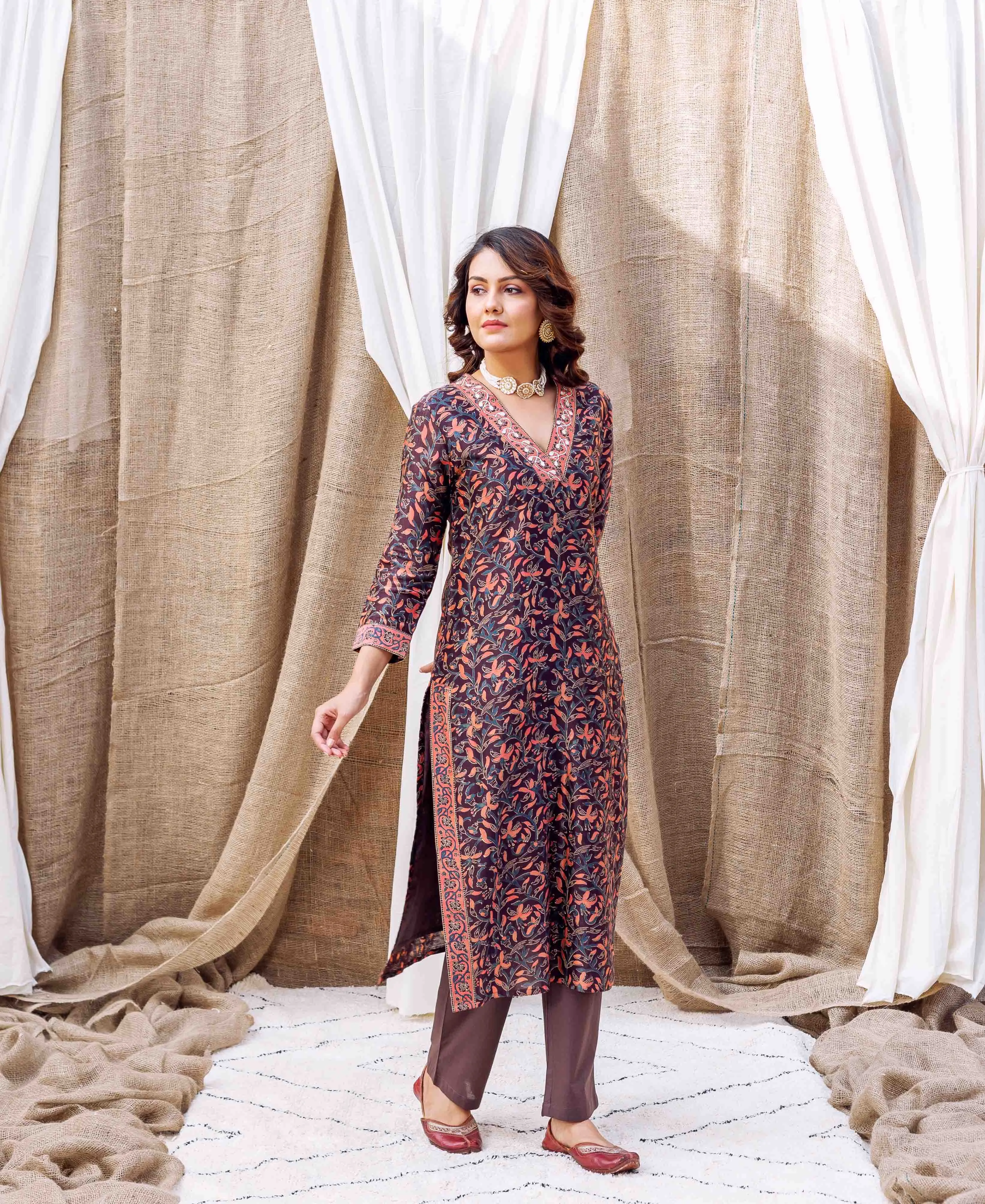 Adwita Silk Chanderi Kurta