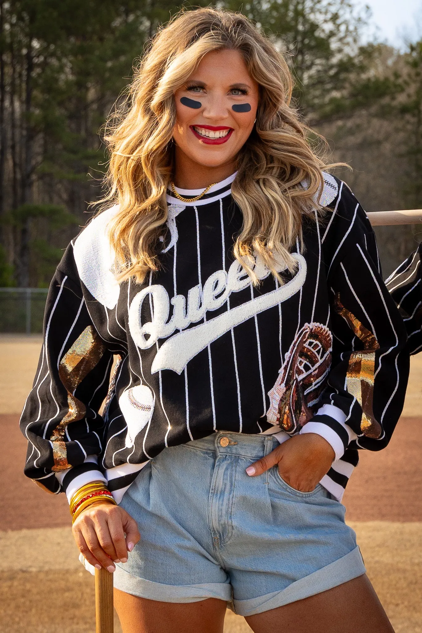 Batter Up Queen Sweatshirt | Queen Of Sparkles - SALE