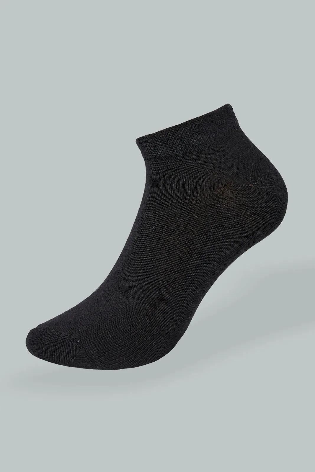 Black Plain Ankle Socks (Pack of 3)