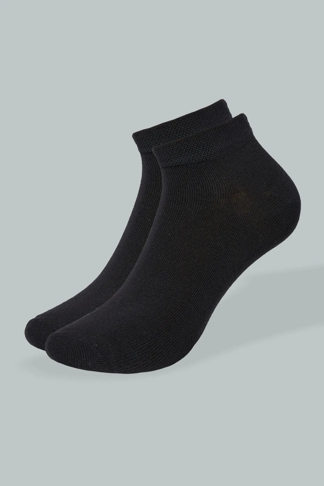 Black Plain Ankle Socks (Pack of 3)