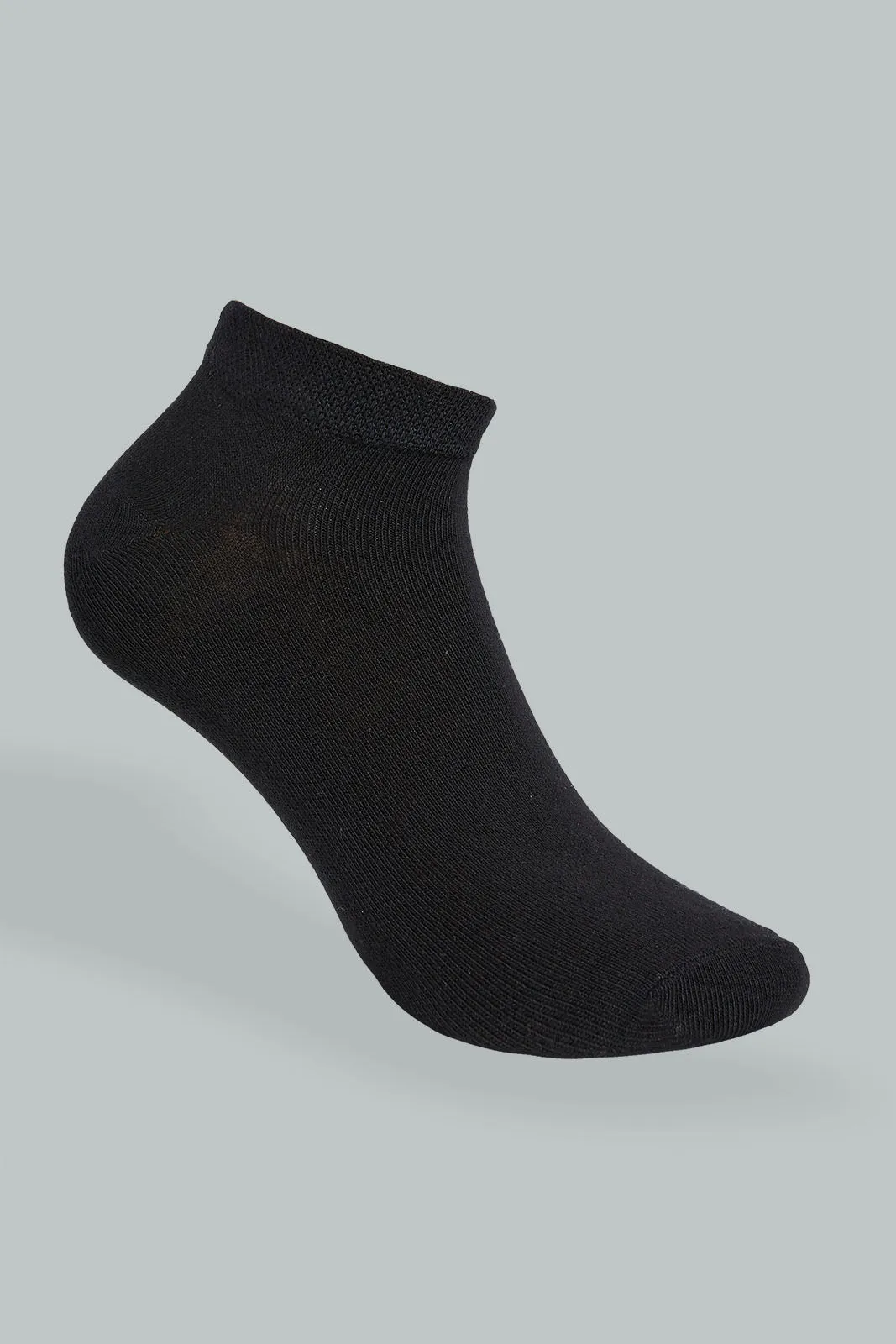 Black Plain Ankle Socks (Pack of 3)