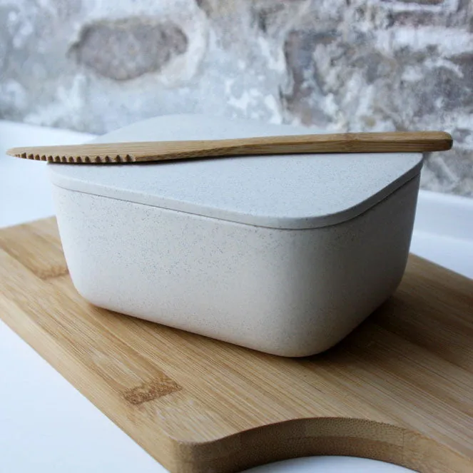 Butter Dish, Warm Stone Grey w/ lid