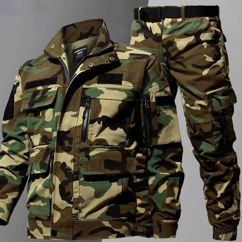 Camouflage Clothing Military Training Suits Wear-resistant Outdoor Jacket Pants