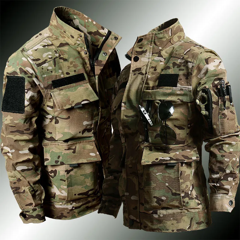 Camouflage Clothing Military Training Suits Wear-resistant Outdoor Jacket Pants