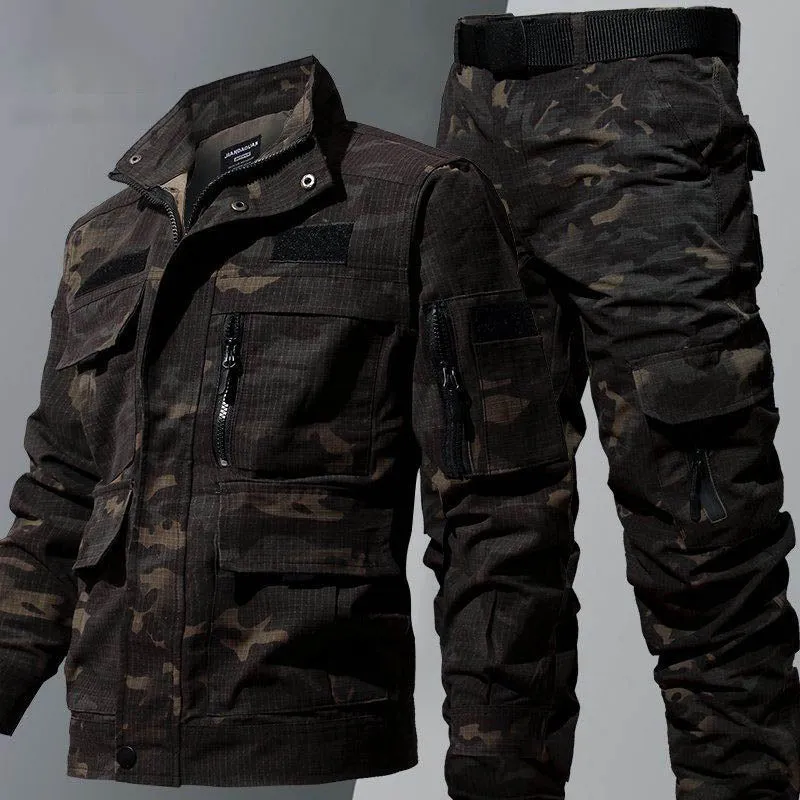 Camouflage Clothing Military Training Suits Wear-resistant Outdoor Jacket Pants