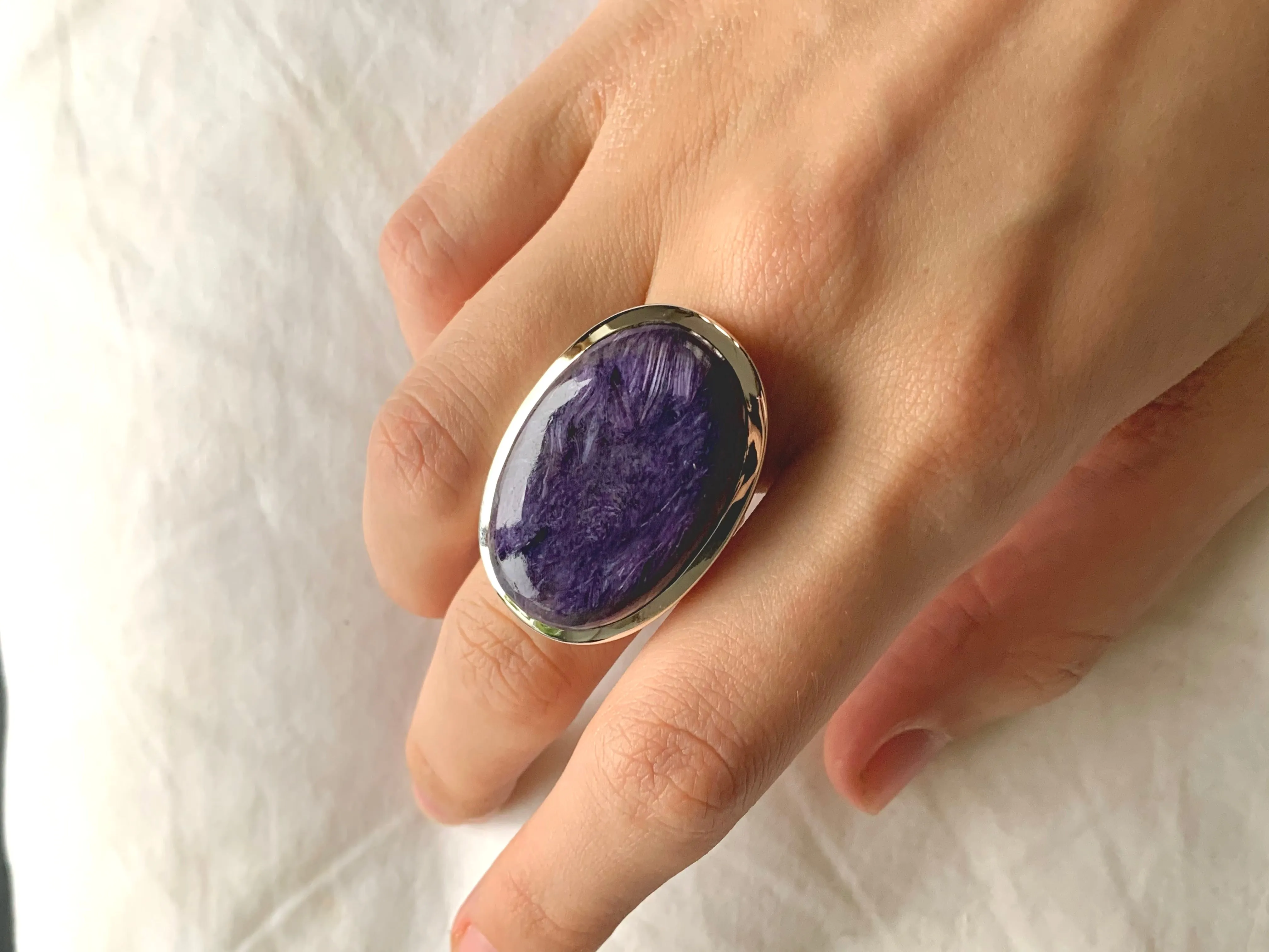 Charoite Naevia Ring - Large Oval