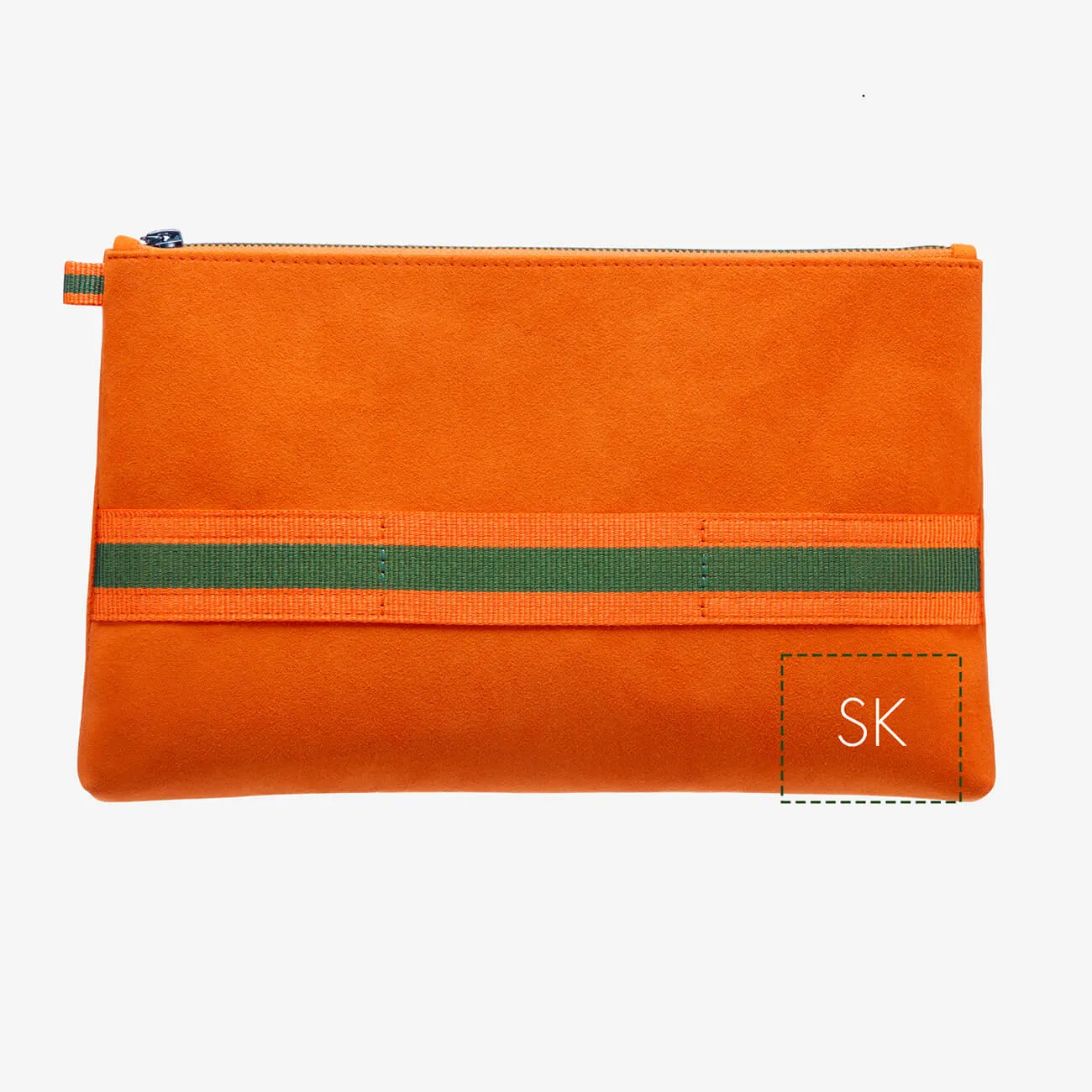 Clutch "ANNA Orange" with silver print