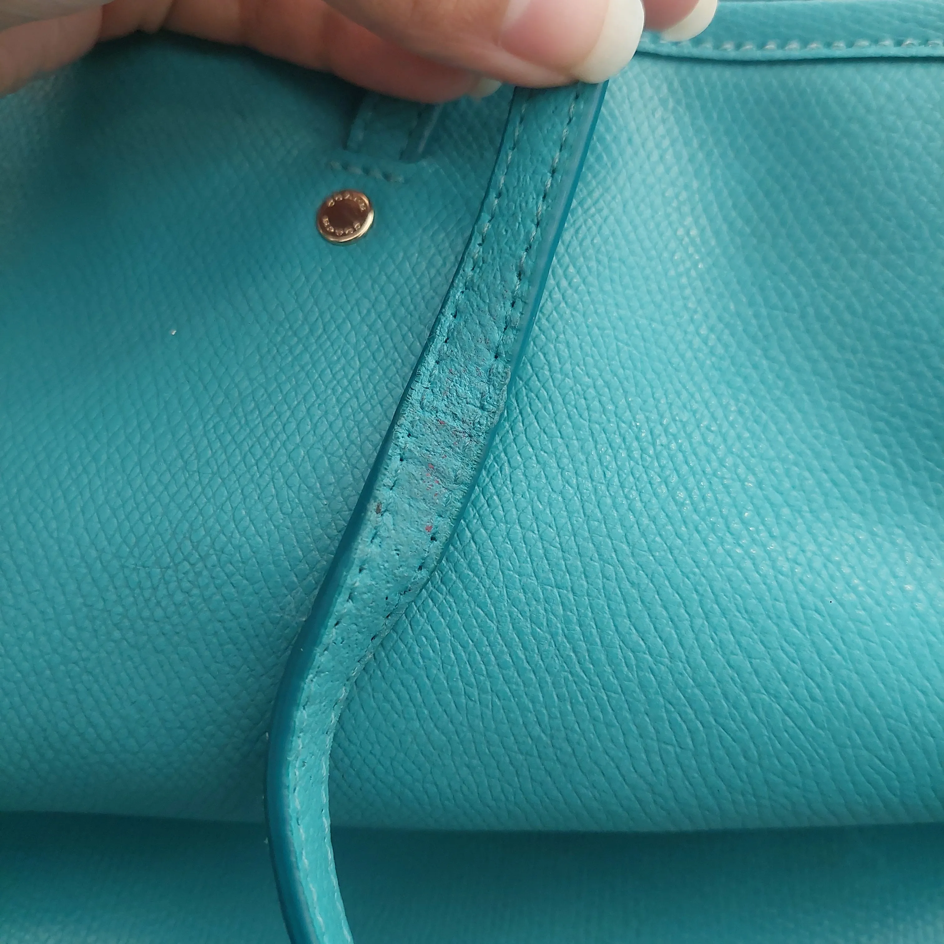 Coach Turquoise Leather Tote Bag | Pre Loved |