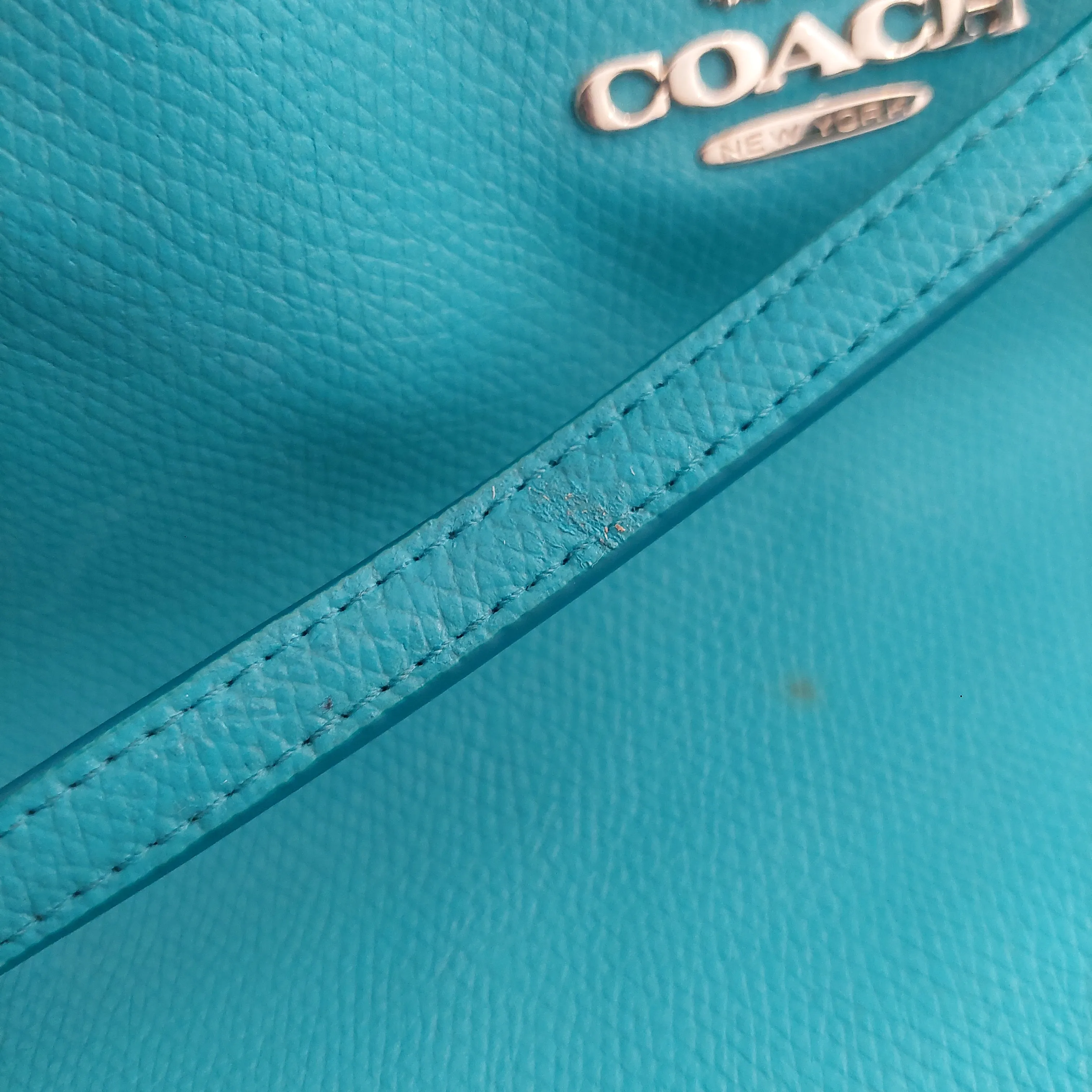 Coach Turquoise Leather Tote Bag | Pre Loved |