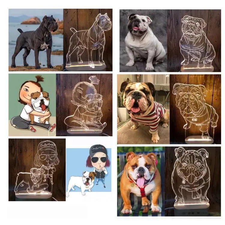 Custom 3D Crystal Photo Night Lamp- Custom Crystal Lamp Photo Gift