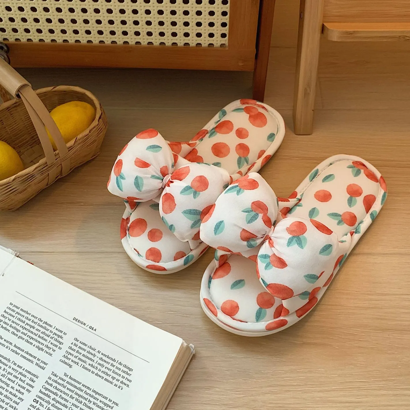 Cute Bow Soft Bottom Slippers