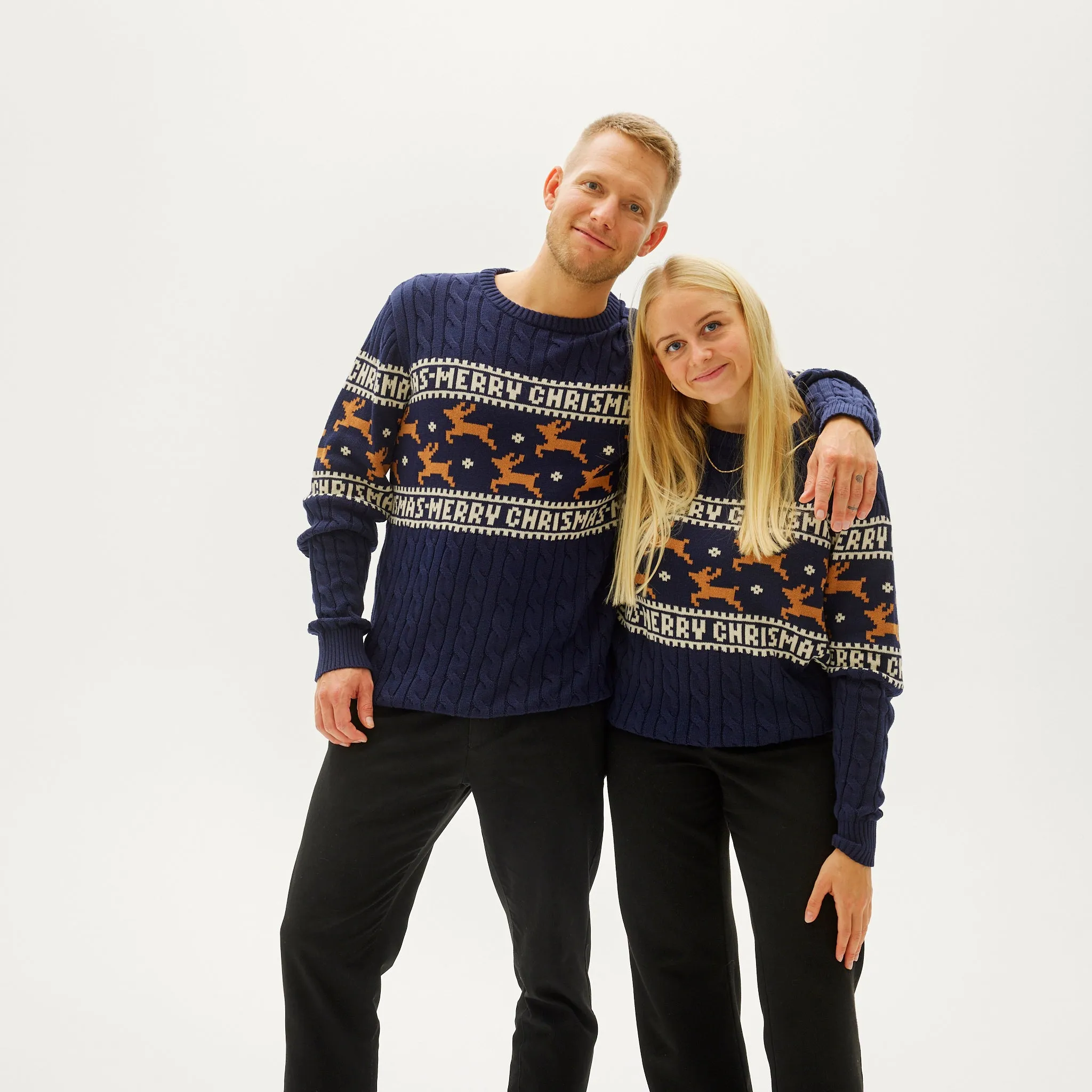 Den Elegante Julesweater Blå - Dame.