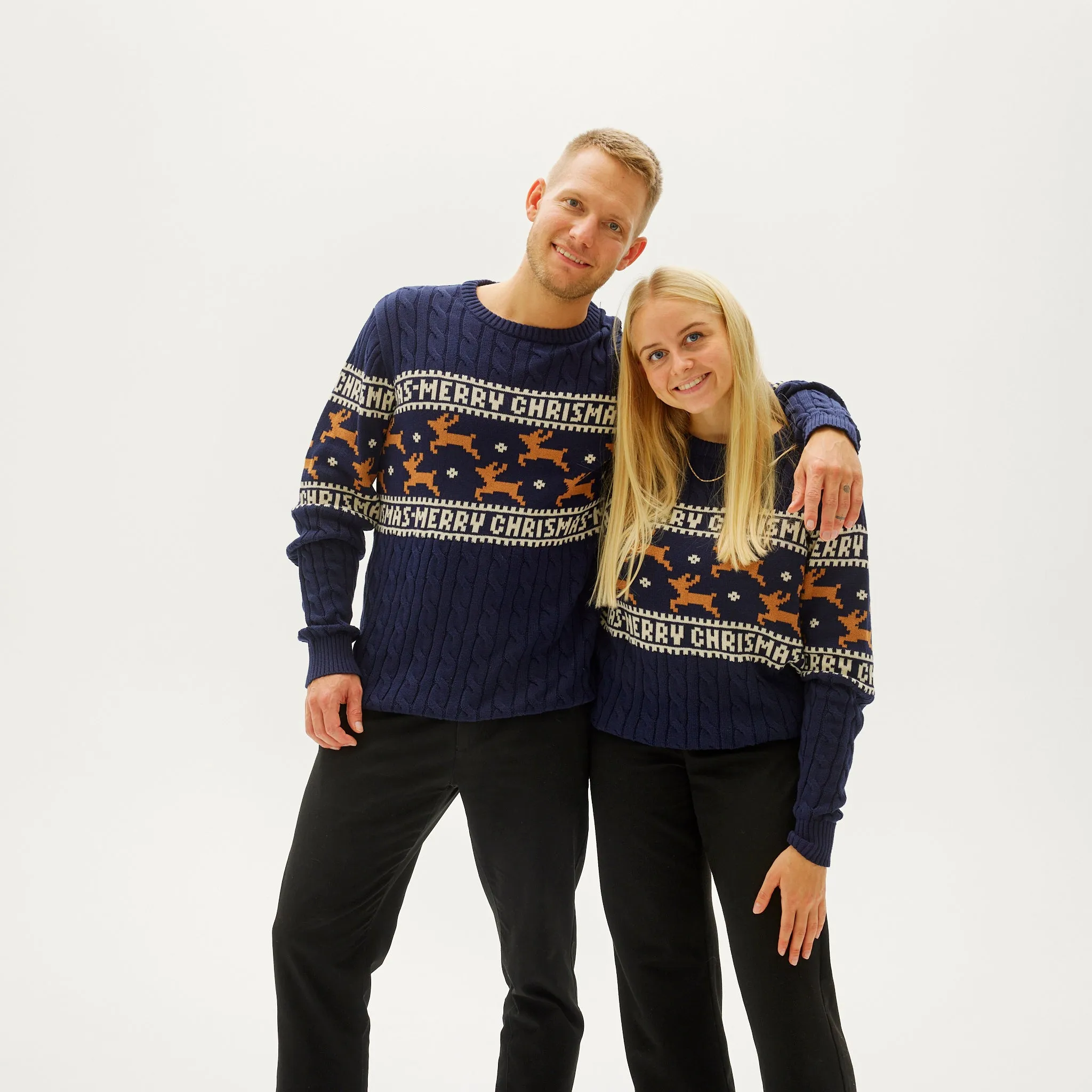 Den Elegante Julesweater Blå - Dame.