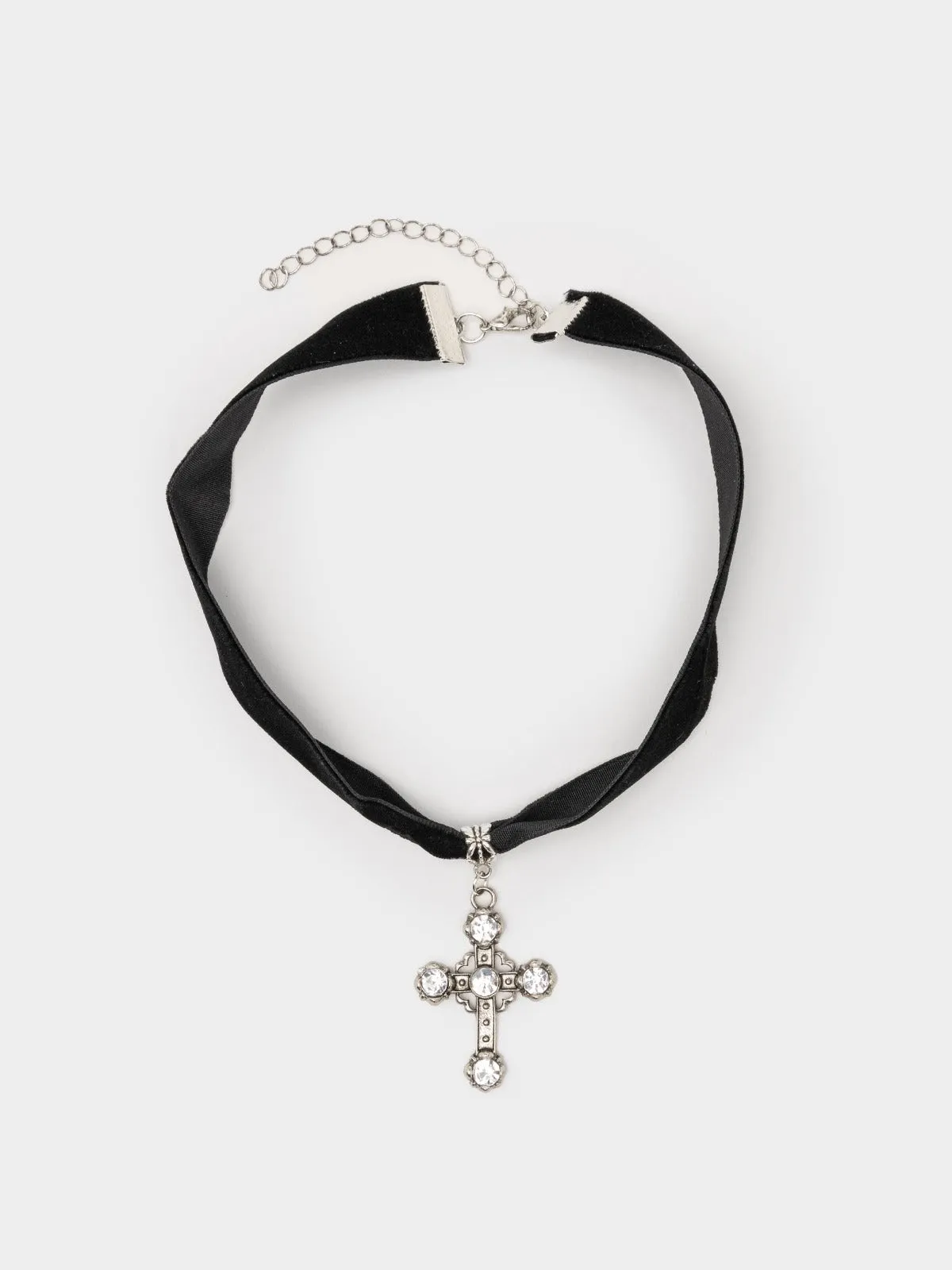 Gothic Cross Pendant Choker Necklace