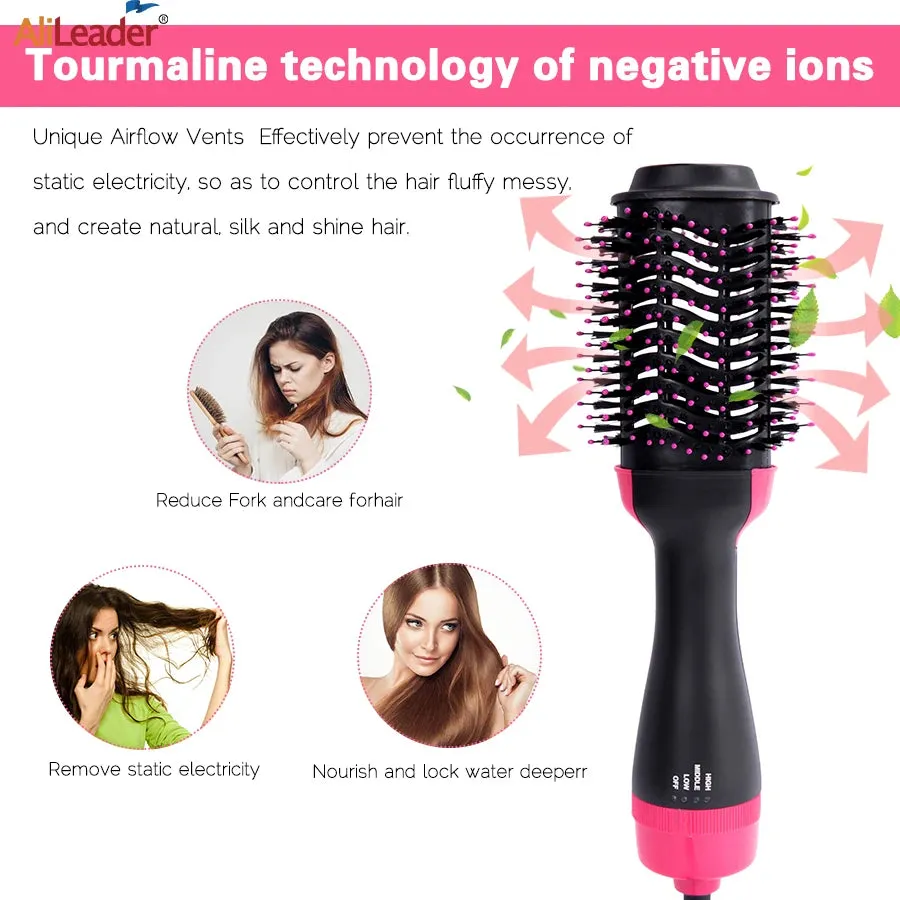 Hair Dryer Brush 4 In 1 One Step Volumizer Blow Dryer Brush Professional Hot Air Brush Negative Ion Anti-Frizz For Drying