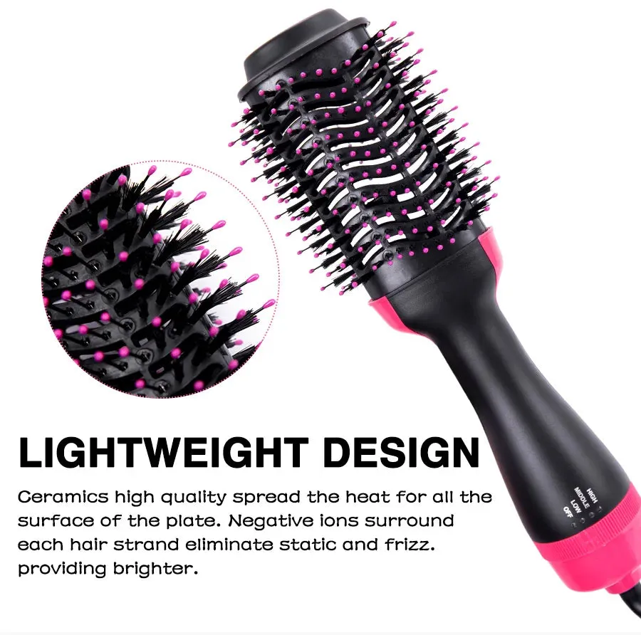 Hair Dryer Brush 4 In 1 One Step Volumizer Blow Dryer Brush Professional Hot Air Brush Negative Ion Anti-Frizz For Drying