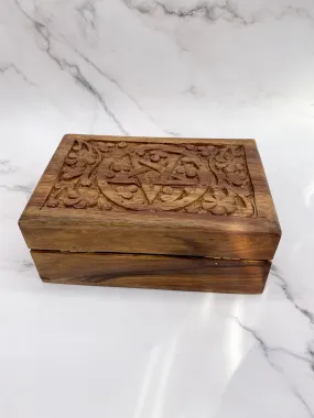 Hand Carved Keepsake Wooden  Box