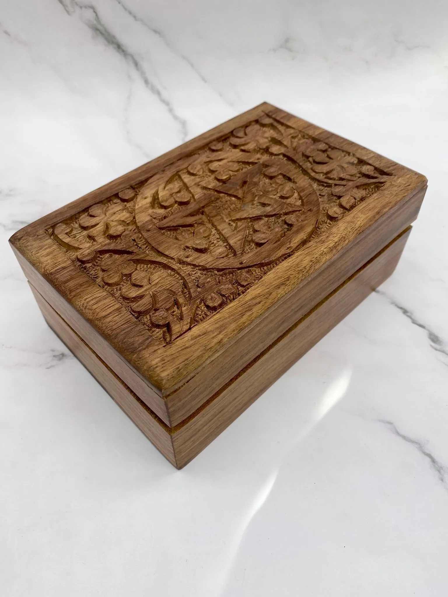 Hand Carved Keepsake Wooden  Box