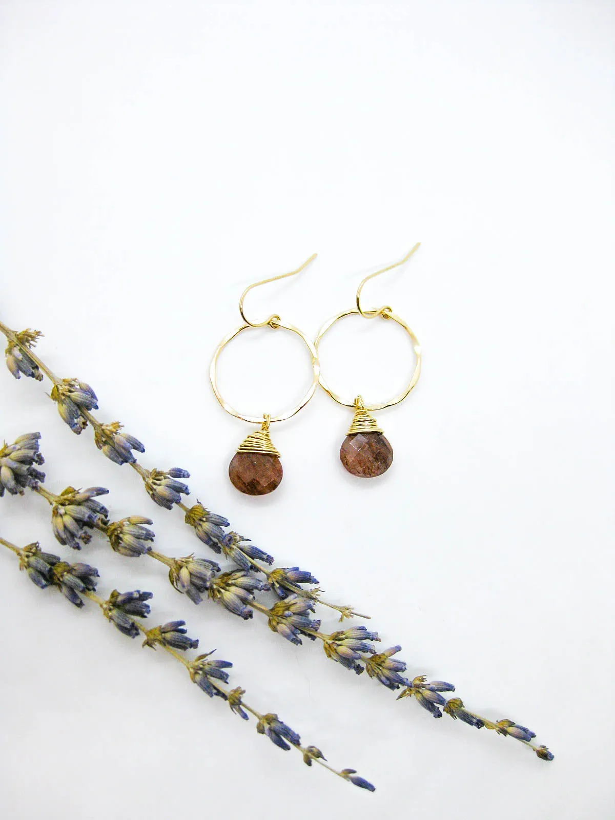 Iris: Sunstone Earrings - e720