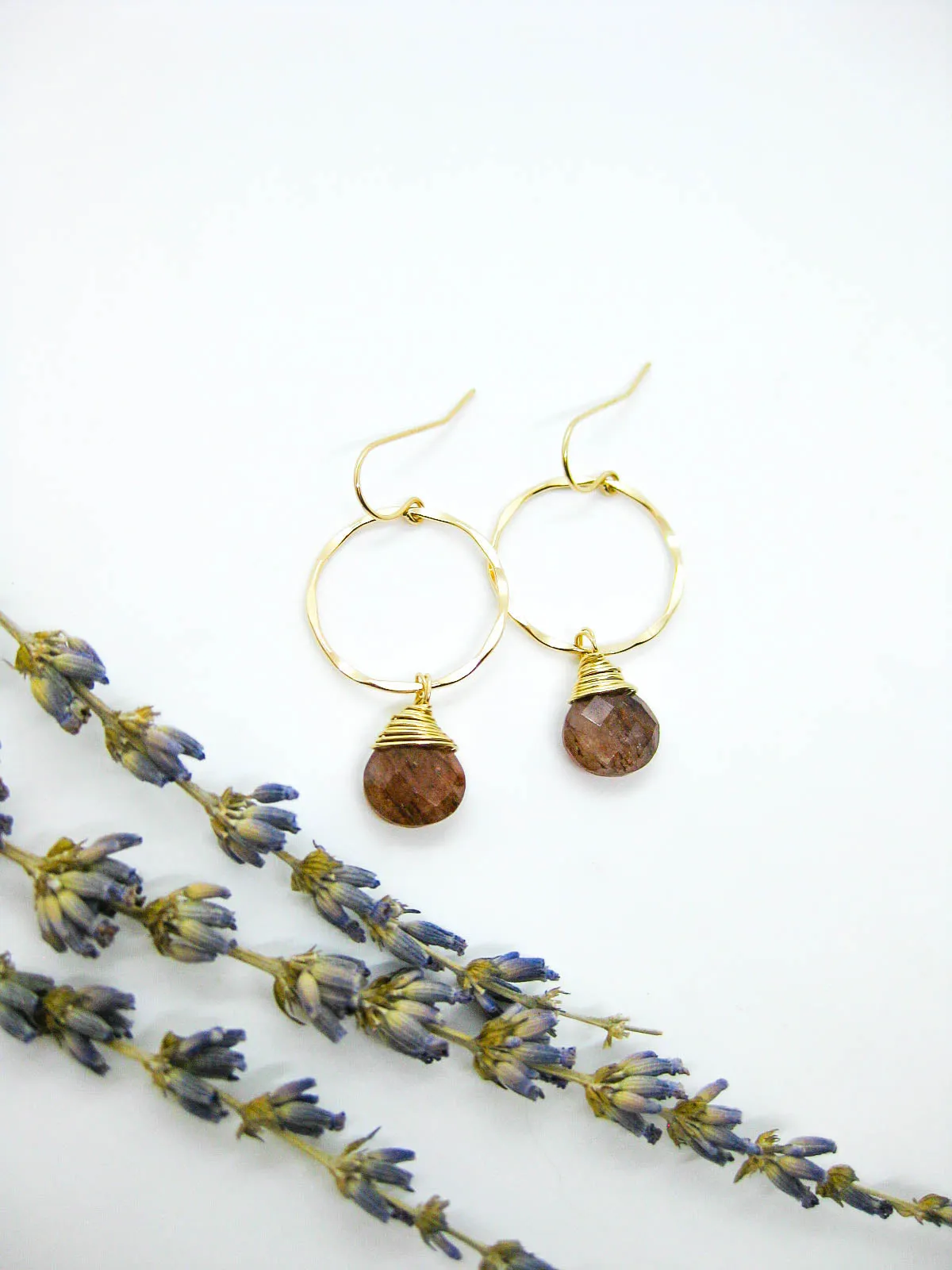 Iris: Sunstone Earrings - e720