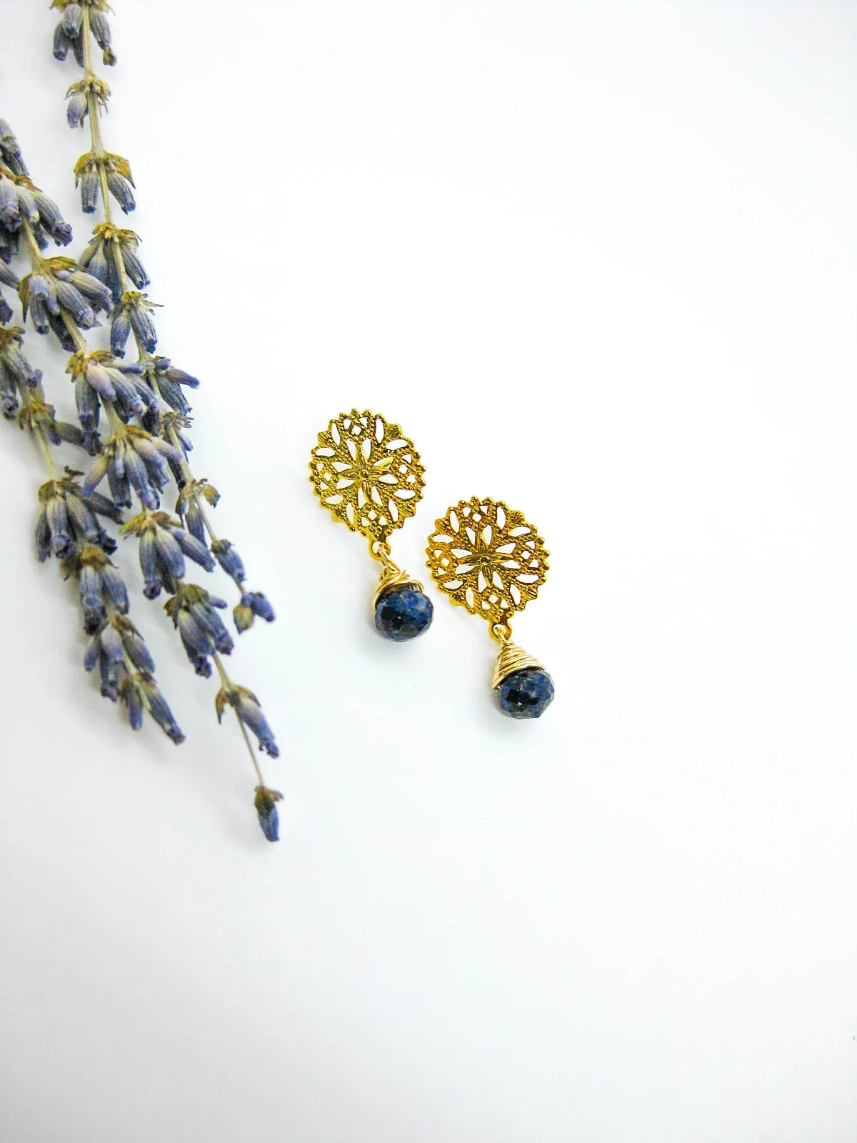 Jonquil: Lapis Earrings - e640