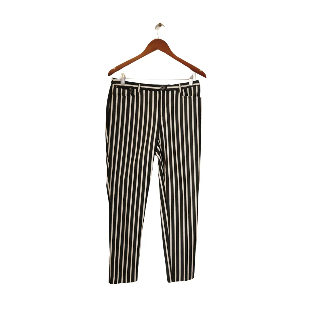 Karl Lagerfeld Grey & White Striped Pants | Pre Loved |