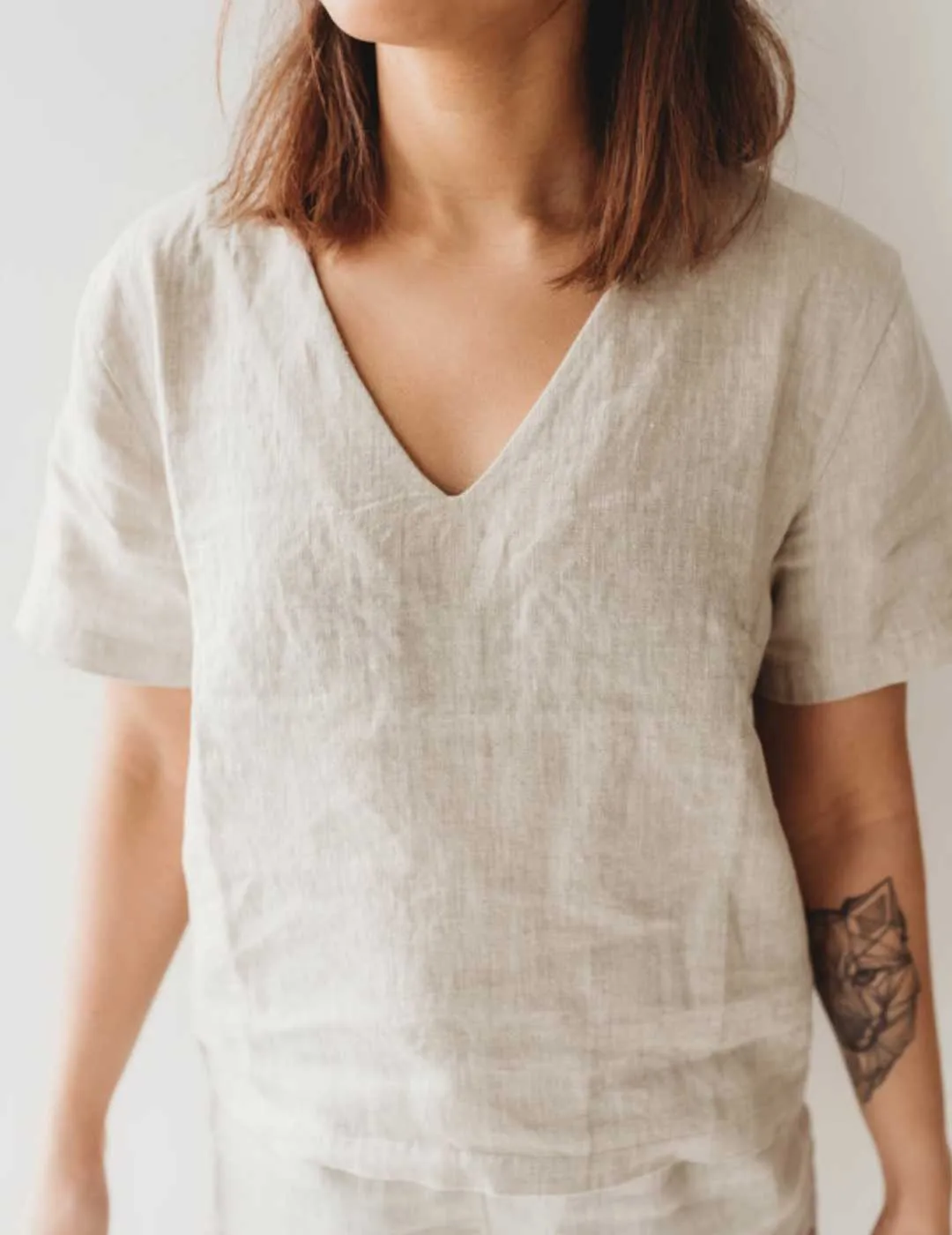 Linen V-Neck Top - 100% European Flax Linen