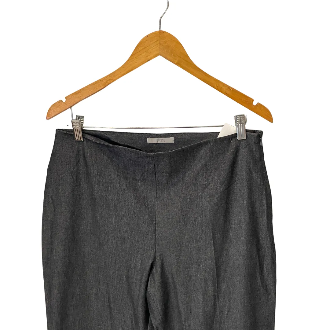 Marks & Spencer Dark Grey Side Zip Straight Pants