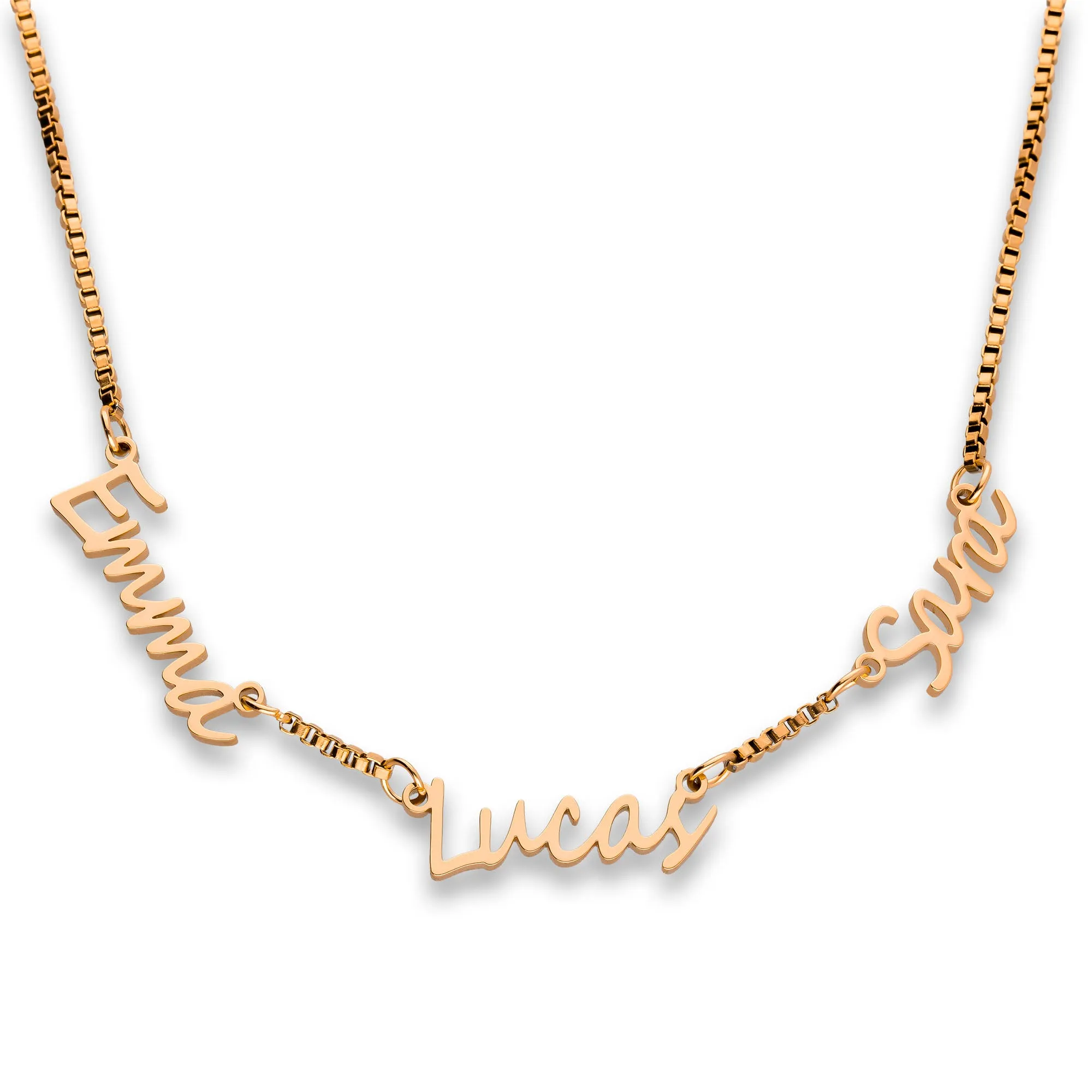 Multi name necklace rosé gold