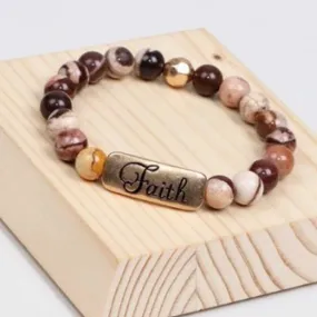 Natural Stone Religious Inspiration Stretch Bracelets