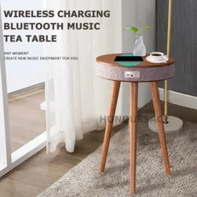 Portable Wooden Coffee Table Bluetooth Speaker with Wireless Charging and USB Stand - 9000 mAh