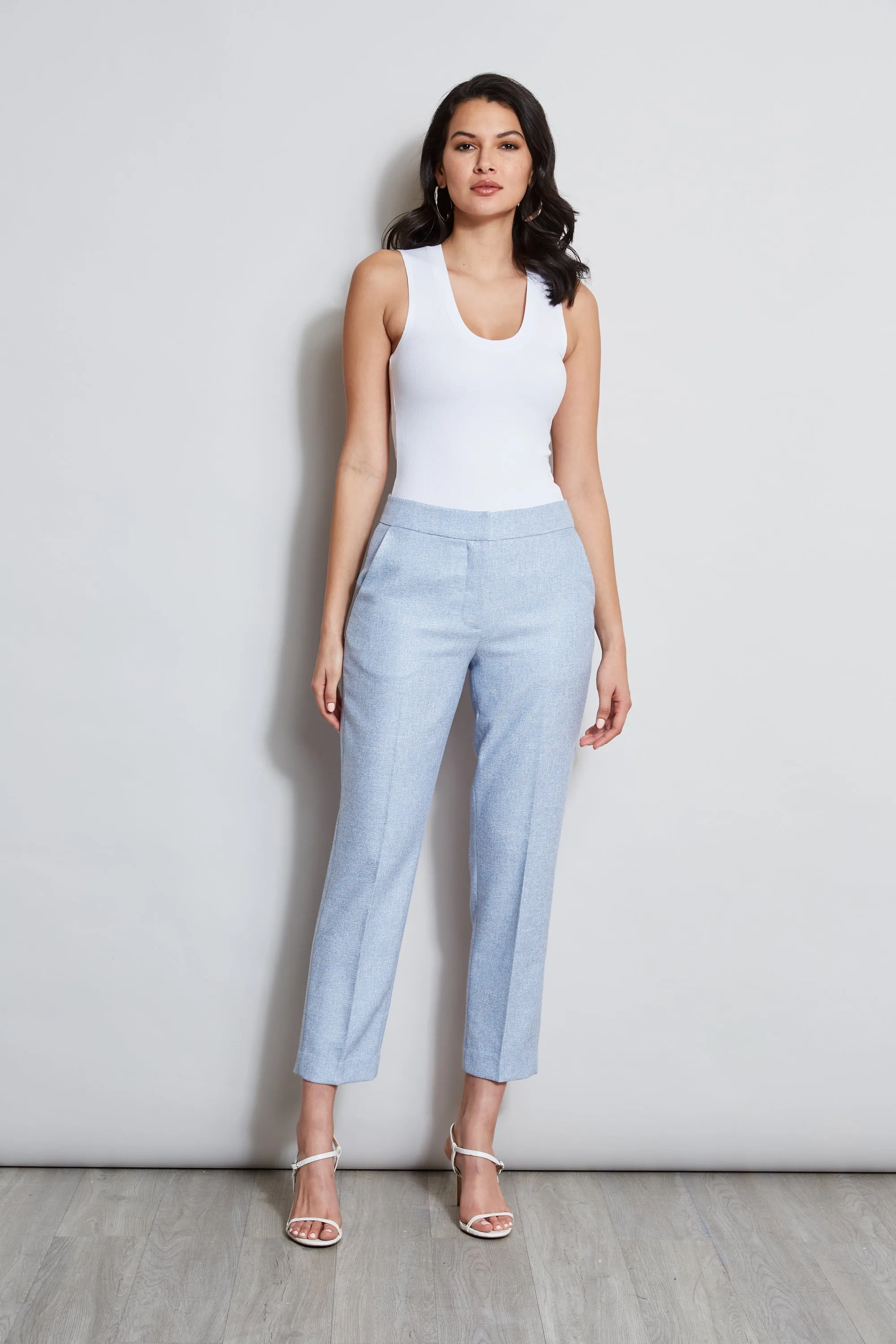 T-Tahari Slim Linen Pant