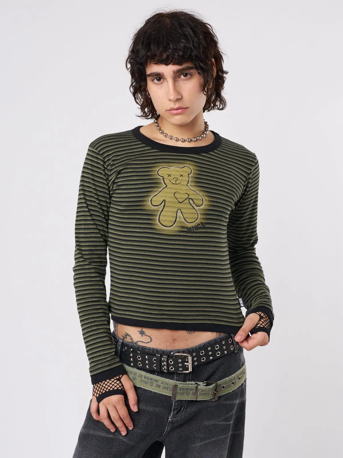 Teddy Green Striped Top