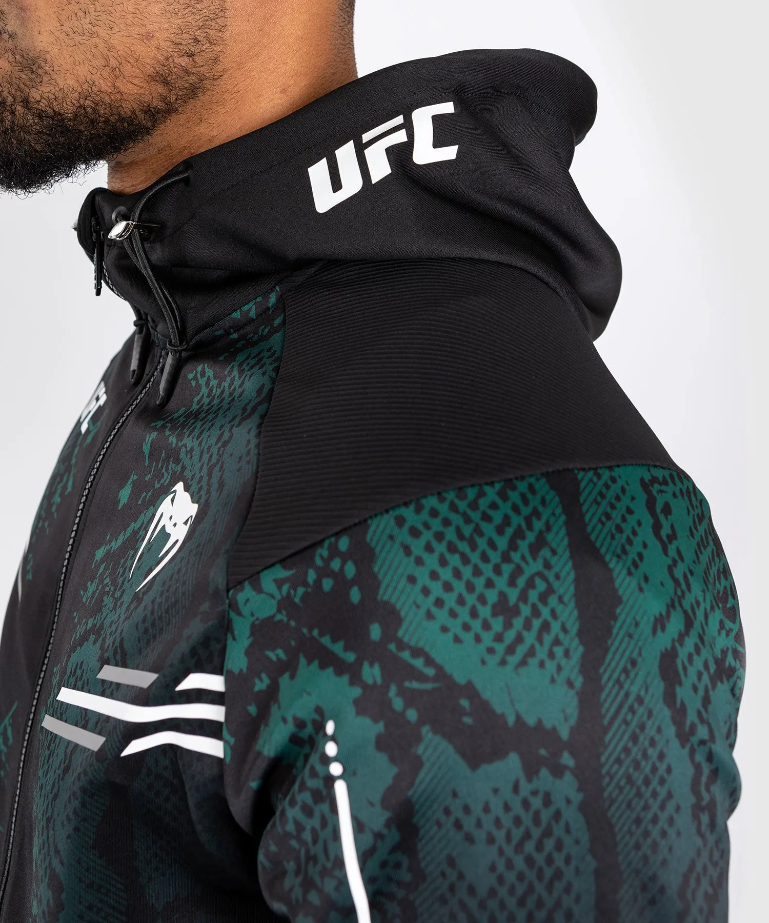 UFC Adrenaline by Venum Authentic Fight Night Men’s Walkout Hoodie - Emerald Edition - Green/Black