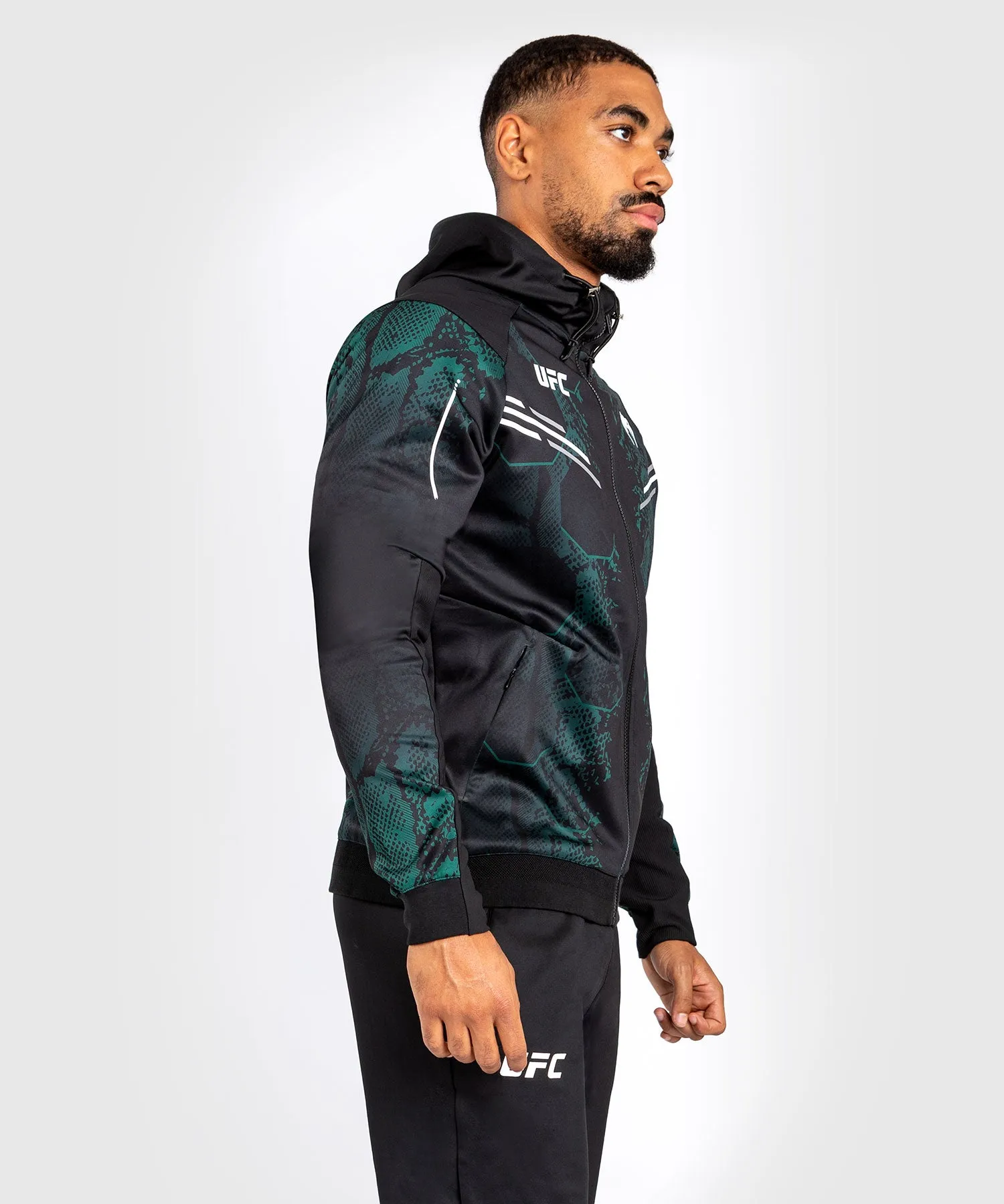 UFC Adrenaline by Venum Authentic Fight Night Men’s Walkout Hoodie - Emerald Edition - Green/Black