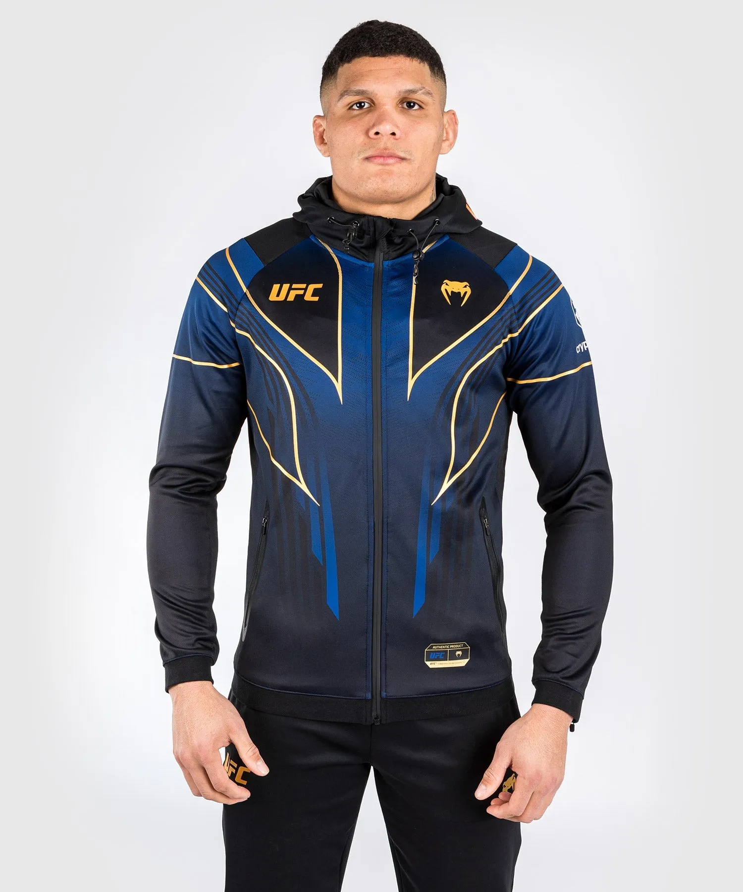 UFC Venum Personalized Authentic Fight Night 2.0 Kit by Venum Men's Walkout Hoodie - Midnight Edition - Champion