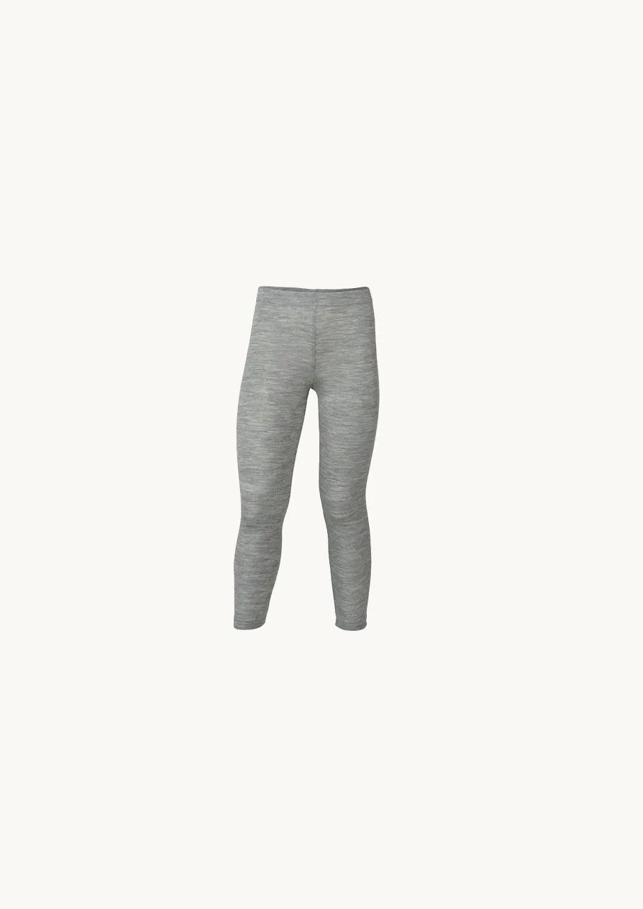 Uld & Silke Leggings, Lysegrå 