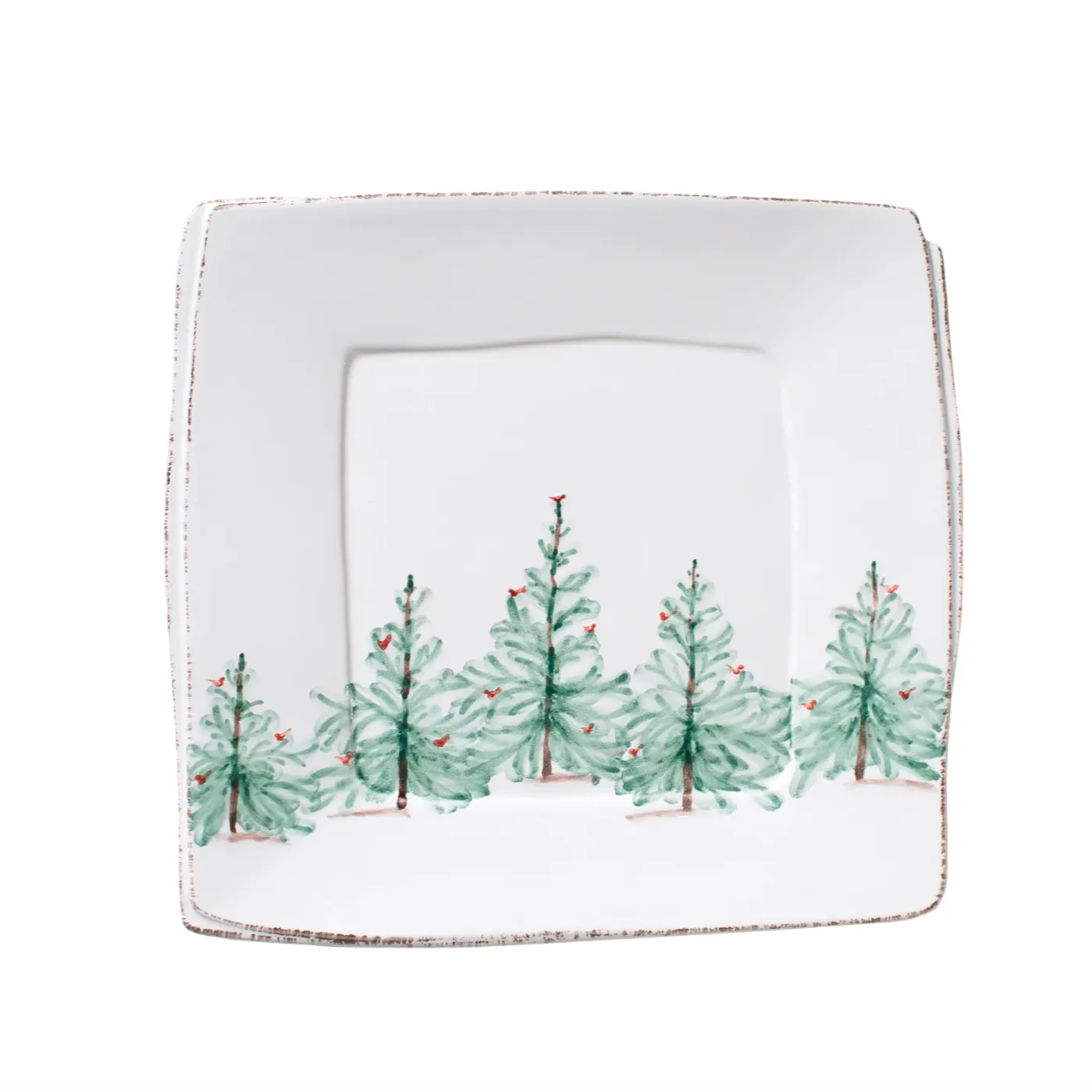 VIETRI Lastra Holiday Melamine Holiday Square Platter