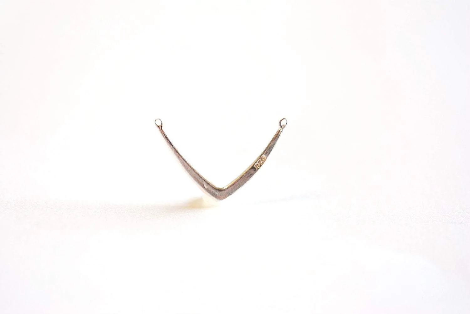 Wholesale Sterling Silver V Shaped Pendant- 925 Sterling Silver Arrow Arrowhead Charm, Silver V Shaped Connector Charm, Triangle Connector Link, 319